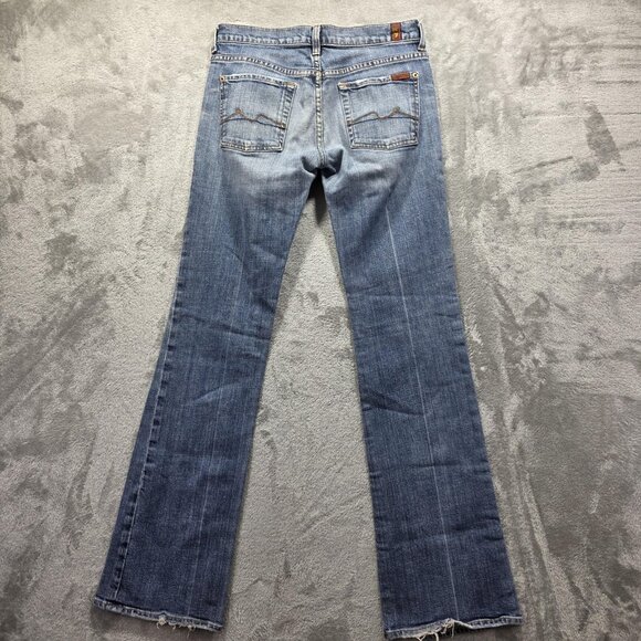 7 For All Mankind Jeans Womens 27 Light Wash Boy Cut Made in USA U144055U-055U - Picture 3 of 13